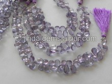 Purple Quartz Faceted Pear Shape Beads